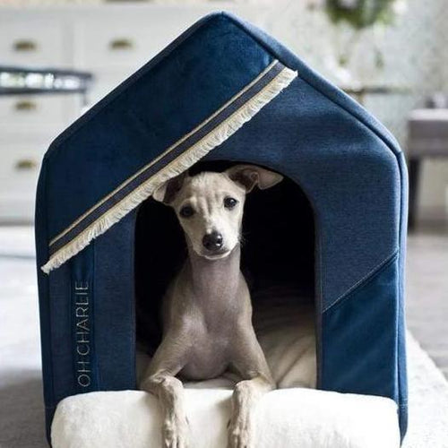 Allure Doghouse LUXURY by Oh Charlie - Navy Blue - Pets Own Us - Oh Charlie - United Kingdom