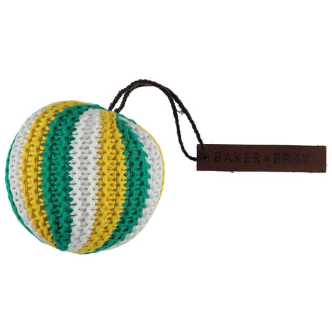Baker & Bray | Knitted Ball Dog Squeaky Toy | Green/Yellow - Pets Own Us - Baker & Bray - BB-90-02-03 United Kingdom