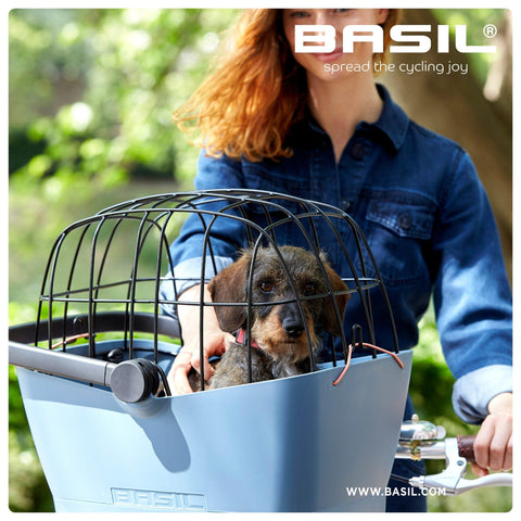 Basil® Buddy Front Bicycle Dog & Cat Basket Carrier | KlickFix Adapter System | Blue - Pets Own Us - Basil - BAS20020 United Kingdom