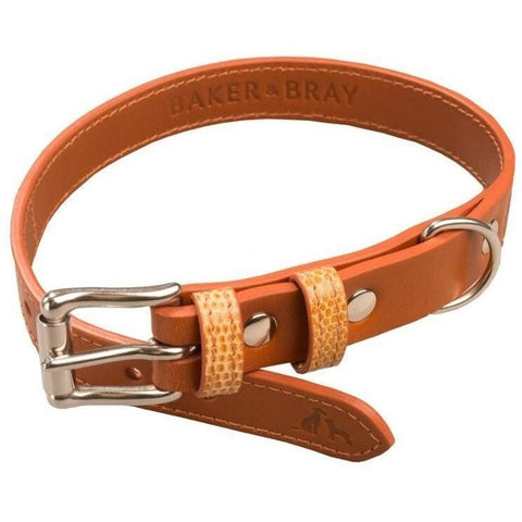 Chelsea Dog Collar by Baker & Bray - Caramel/Tan - Pets Own Us - Baker & Bray - BB-41-01-04-XS United Kingdom