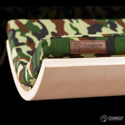 CHILL Cat Shelf & Perch By Cosy and Dozy - Green CAMO & Maple - Pets Own Us - Cosy and Dozy - United Kingdom