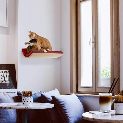 CHILL Cat Shelf & Perch By Cosy and Dozy - Maple (Cushions available in Multiple Colours) - Pets Own Us - Cosy and Dozy - United Kingdom