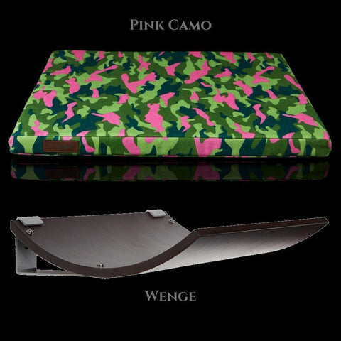 CHILL Cat Shelf & Perch By Cosy and Dozy - Pink CAMO & Wenge - Pets Own Us - Cosy and Dozy - United Kingdom