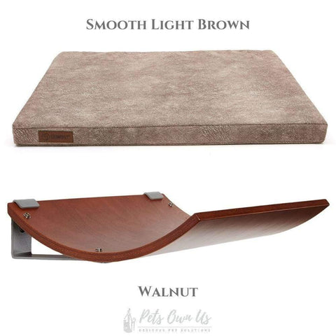 CHILL Cat Shelf & Perch By Cosy and Dozy - Walnut (Cushions available in Mutliple Colours) - Pets Own Us - Cosy and Dozy - United Kingdom