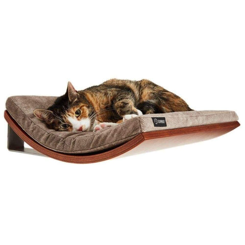 CHILL Cat Shelf & Perch By Cosy and Dozy - Walnut (Cushions available in Mutliple Colours) - Pets Own Us - Cosy and Dozy - United Kingdom