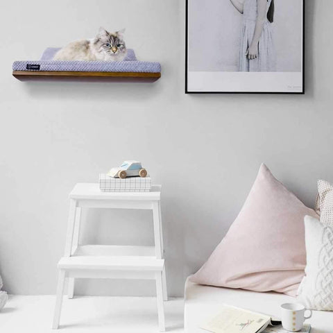 CHILL Cat Shelf & Perch By Cosy and Dozy - Walnut (Cushions available in Mutliple Colours) - Pets Own Us - Cosy and Dozy - United Kingdom