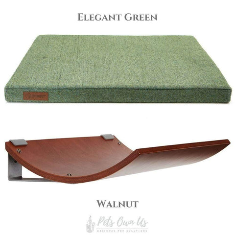 CHILL Cat Shelf & Perch By Cosy and Dozy - Walnut (Cushions available in Mutliple Colours) - Pets Own Us - Cosy and Dozy - United Kingdom