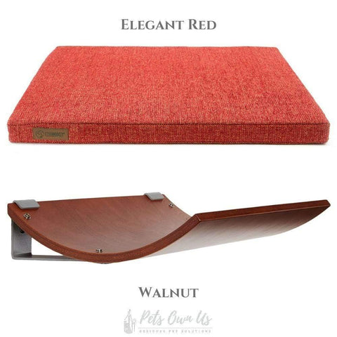 CHILL Cat Shelf & Perch By Cosy and Dozy - Walnut (Cushions available in Mutliple Colours) - Pets Own Us - Cosy and Dozy - United Kingdom