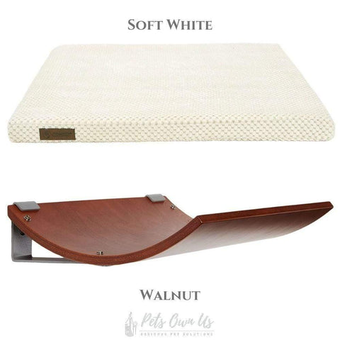 CHILL Cat Shelf & Perch By Cosy and Dozy - Walnut (Cushions available in Mutliple Colours) - Pets Own Us - Cosy and Dozy - United Kingdom