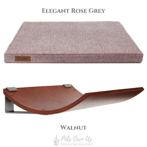CHILL Cat Shelf & Perch By Cosy and Dozy - Walnut (Cushions available in Mutliple Colours) - Pets Own Us - Cosy and Dozy - United Kingdom