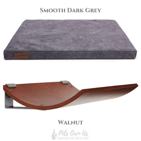 CHILL Cat Shelf & Perch By Cosy and Dozy - Walnut (Cushions available in Mutliple Colours) - Pets Own Us - Cosy and Dozy - United Kingdom