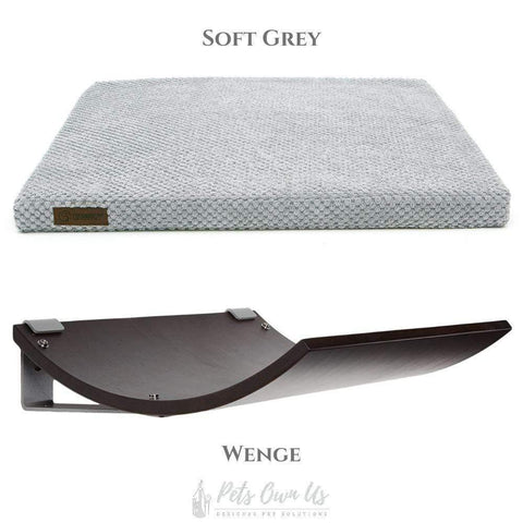 CHILL Cat Shelf & Perch By Cosy and Dozy - Wenge (Cushions available in Multiple Colours) - Pets Own Us - Cosy and Dozy - United Kingdom