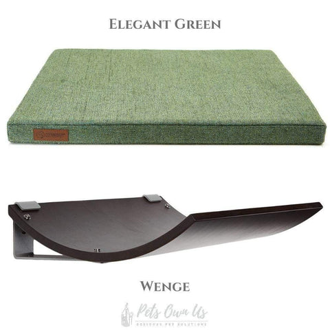 CHILL Cat Shelf & Perch By Cosy and Dozy - Wenge (Cushions available in Multiple Colours) - Pets Own Us - Cosy and Dozy - United Kingdom