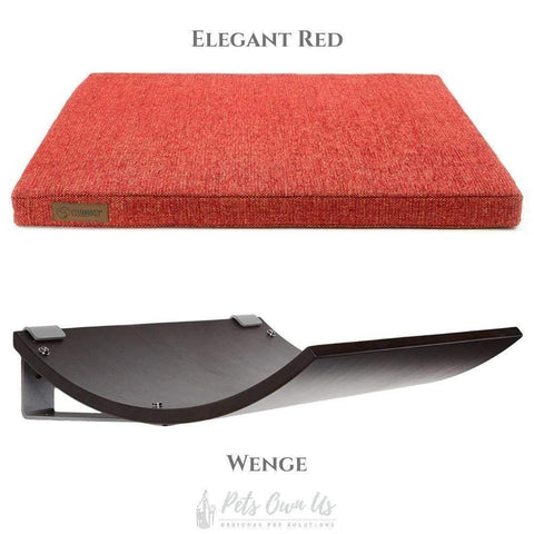 CHILL Cat Shelf & Perch By Cosy and Dozy - Wenge (Cushions available in Multiple Colours) - Pets Own Us - Cosy and Dozy - United Kingdom