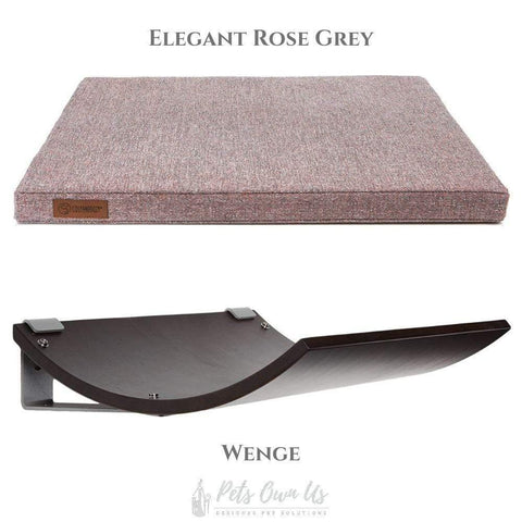 CHILL Cat Shelf & Perch By Cosy and Dozy - Wenge (Cushions available in Multiple Colours) - Pets Own Us - Cosy and Dozy - United Kingdom