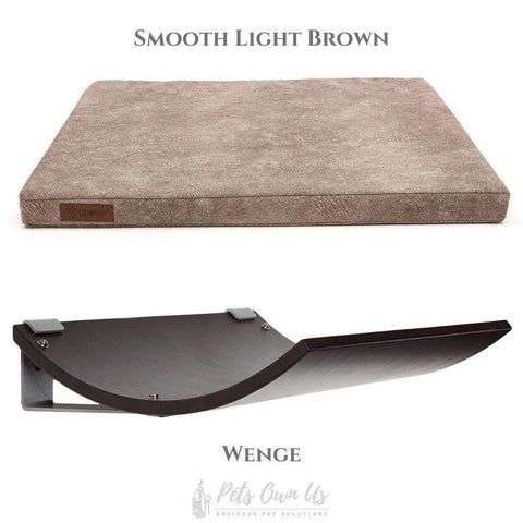 CHILL Cat Shelf & Perch By Cosy and Dozy - Wenge (Cushions available in Multiple Colours) - Pets Own Us - Cosy and Dozy - United Kingdom