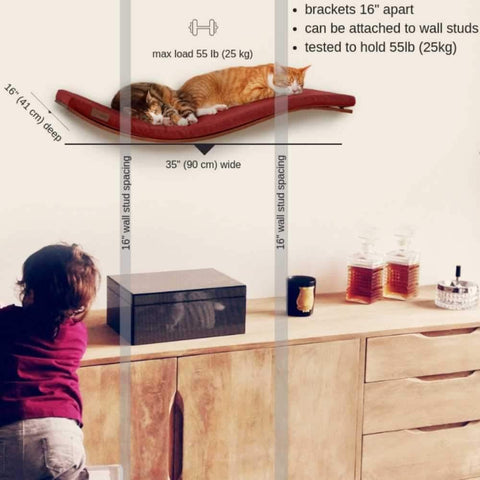 CHILL DELUXE Cat Shelf & Perch By Cosy and Dozy - Maple (Cushions available in Multiple Colours) - Pets Own Us - Cosy and Dozy - United Kingdom