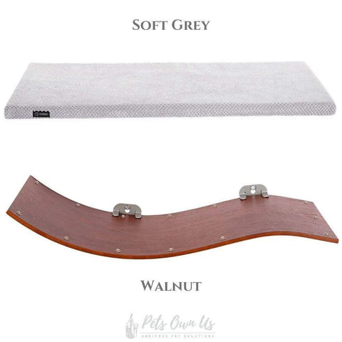 CHILL DELUXE Cat Shelf & Perch By Cosy and Dozy - Walnut (Cushions available in Multiple Colours) - Pets Own Us - Cosy and Dozy - United Kingdom