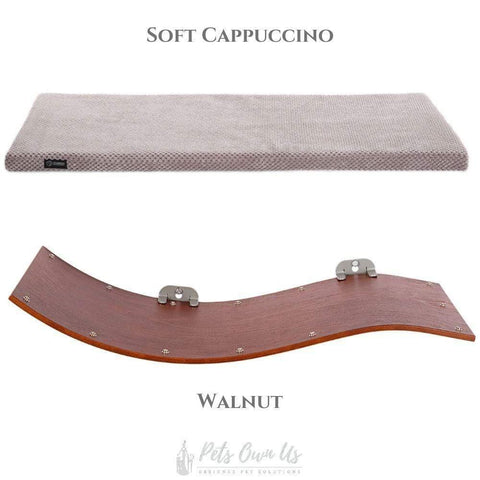 CHILL DELUXE Cat Shelf & Perch By Cosy and Dozy - Walnut (Cushions available in Multiple Colours) - Pets Own Us - Cosy and Dozy - United Kingdom