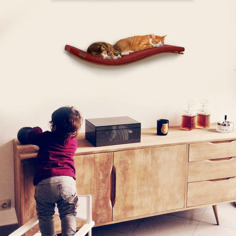 CHILL DELUXE Cat Shelf & Perch By Cosy and Dozy - Walnut (Cushions available in Multiple Colours) - Pets Own Us - Cosy and Dozy - United Kingdom