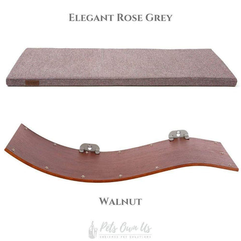 CHILL DELUXE Cat Shelf & Perch By Cosy and Dozy - Walnut (Cushions available in Multiple Colours) - Pets Own Us - Cosy and Dozy - United Kingdom