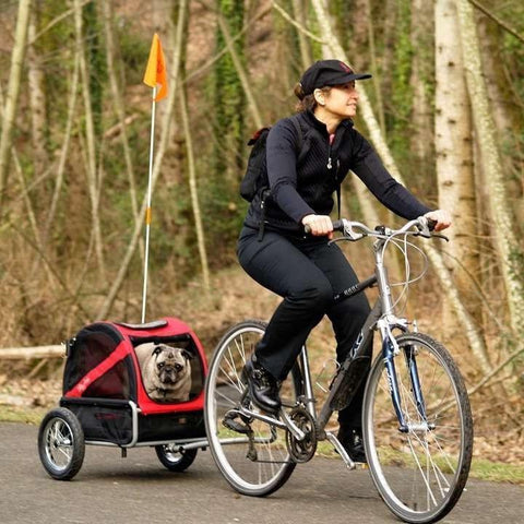 DoggyRide Mini 2020 Dog Bike Trailer | Red | Axle Coupling | Dutch Dog Design® - Pets Own Us - Dutch Dog - DRMNTR22-RD United Kingdom