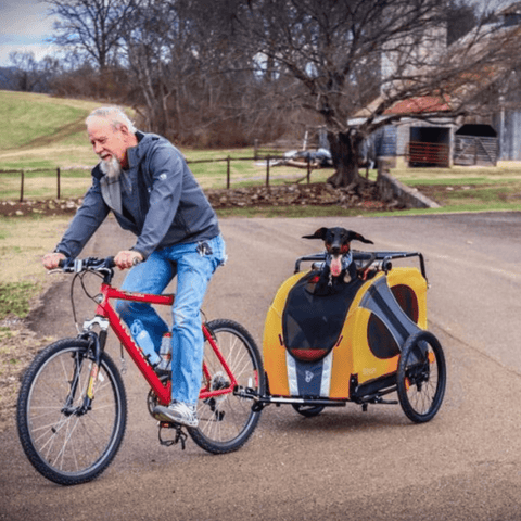 DoggyRide Novel 15 Dog Bike Trailer | Orange | Incl. Britch Lite | Dutch Dog Design® - Pets Own Us - Dutch Dog - DRN15TR22-OR United Kingdom