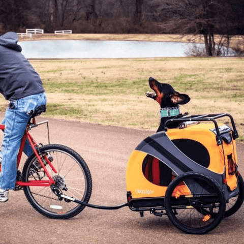 DoggyRide Novel 15 Dog Bike Trailer | Orange | Incl. Britch Lite | Dutch Dog Design® - Pets Own Us - Dutch Dog - DRN15TR22-OR United Kingdom