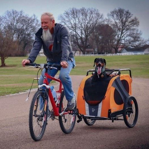 DoggyRide Novel 15 Dog Bike Trailer | Orange | Incl. Britch Lite | Dutch Dog Design® - Pets Own Us - Dutch Dog - DRN15TR22-OR United Kingdom
