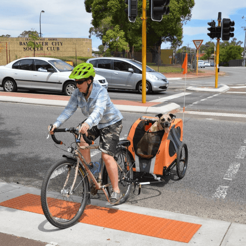 DoggyRide Novel 15 Dog Bike Trailer | Orange | Incl. Britch Lite | Dutch Dog Design® - Pets Own Us - Dutch Dog - DRN15TR22-OR United Kingdom