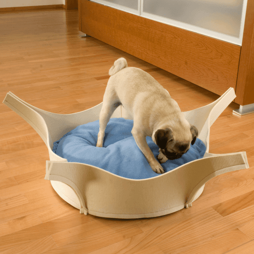 Harry Orthopedic Pet Bed - Cream Felt - Pets Own Us - Pet Interiors - United Kingdom