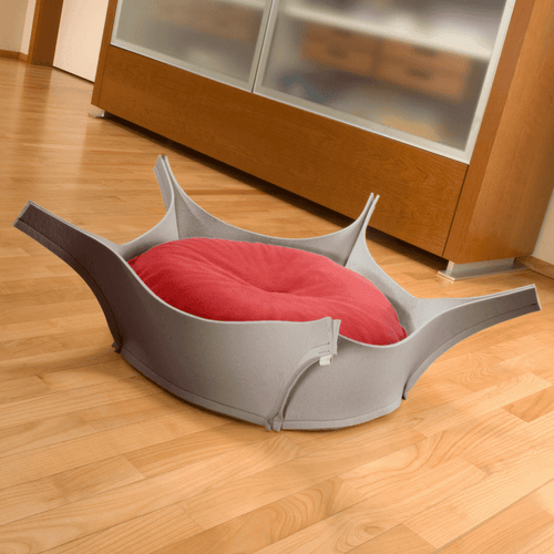 Harry Orthopedic Pet Bed - Grey Felt - Pets Own Us - Pet Interiors - United Kingdom