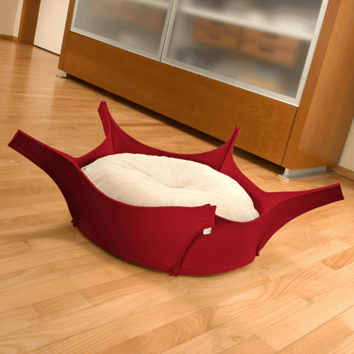 Harry Orthopedic Pet Bed - Red Felt - Pets Own Us - Pet Interiors - United Kingdom