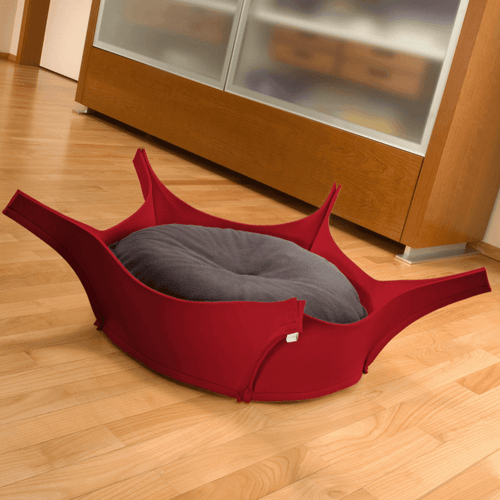 Harry Orthopedic Pet Bed - Red Felt - Pets Own Us - Pet Interiors - United Kingdom