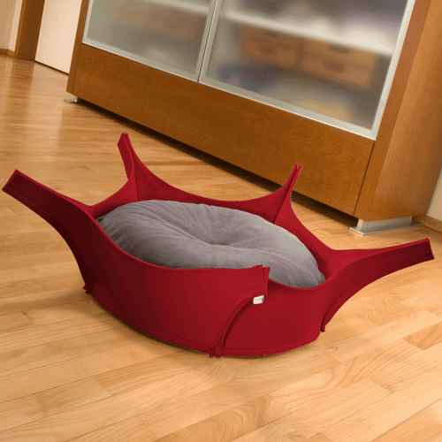 Harry Orthopedic Pet Bed - Red Felt - Pets Own Us - Pet Interiors - United Kingdom