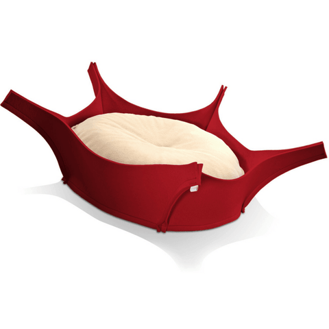 Harry Orthopedic Pet Bed - Red Felt - Pets Own Us - Pet Interiors - United Kingdom