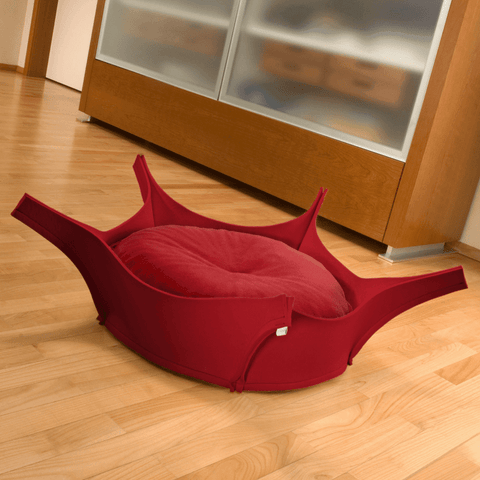 Harry Orthopedic Pet Bed - Red Felt - Pets Own Us - Pet Interiors - United Kingdom