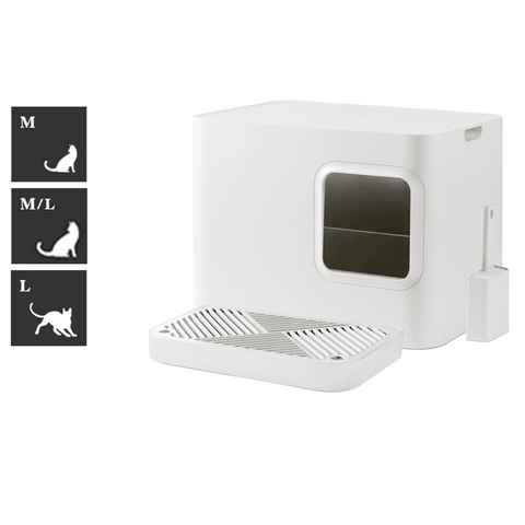 Hoopo® Dome Plus for Larger Cats | Litter Box | White - Pets Own Us - Hoopo - United Kingdom