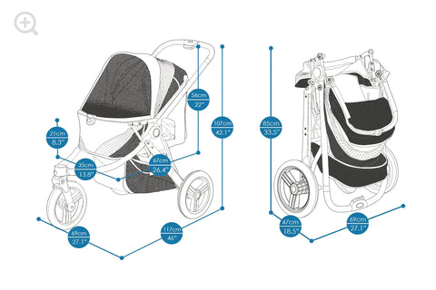 Ibiyaya® Dog Stroller & Pram | The Beast | Jet Black - Pets Own Us - Ibiyaya - FS2149-B United Kingdom