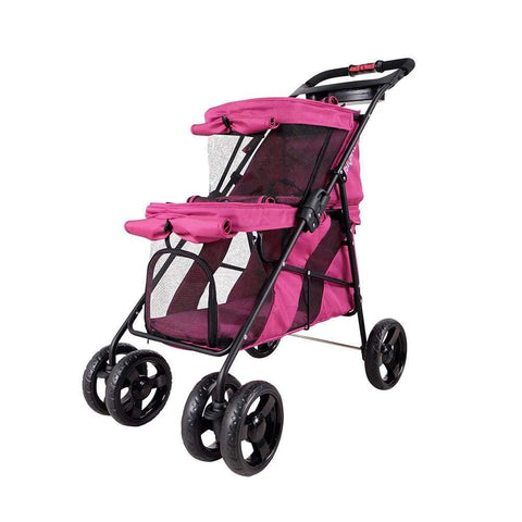 Ibiyaya® Double Decker Pet Pram | Red Violet - Pets Own Us - Ibiyaya - FS1770-P United Kingdom