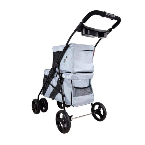 Ibiyaya® Double Decker Pet Pram | Silver Grey - Pets Own Us - Ibiyaya - FS1770-G United Kingdom