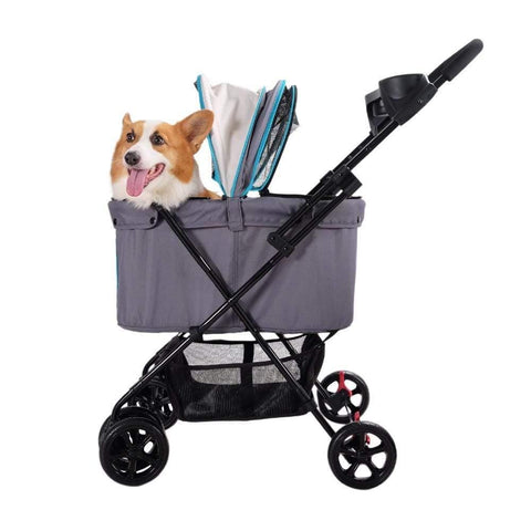 Ibiyaya® Easy Strolling Pet Pram | Simple Grey - Pets Own Us - Ibiyaya - FS1617-G United Kingdom