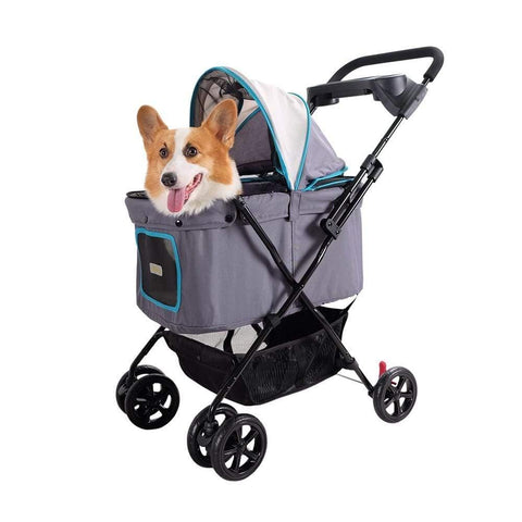 Ibiyaya® Easy Strolling Pet Pram | Simple Grey - Pets Own Us - Ibiyaya - FS1617-G United Kingdom