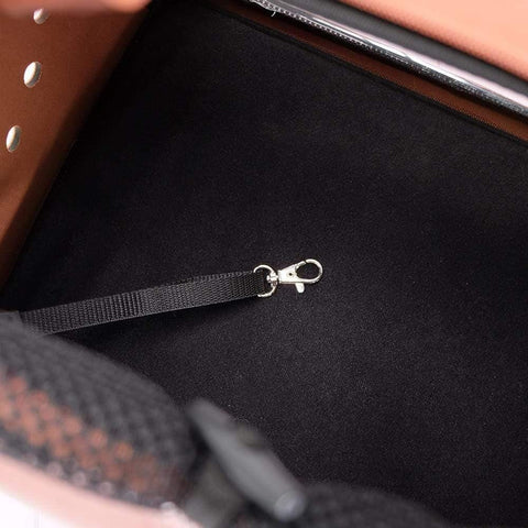Ibiyaya® Portico Deluxe Leather Pet Carrier & Transporter | Brown - Pets Own Us - Ibiyaya - FC1821-LB United Kingdom