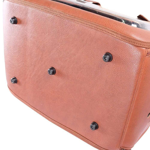 Ibiyaya® Portico Deluxe Leather Pet Carrier & Transporter | Brown - Pets Own Us - Ibiyaya - FC1821-LB United Kingdom