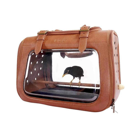 Ibiyaya® Portico Deluxe Leather Pet Carrier & Transporter | Brown - Pets Own Us - Ibiyaya - FC1821-LB United Kingdom