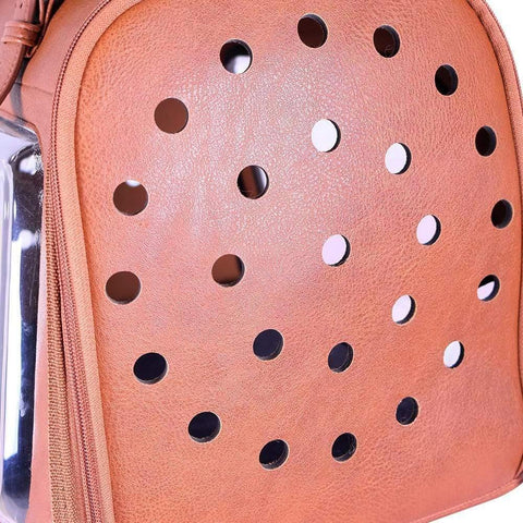 Ibiyaya® Portico Deluxe Leather Pet Carrier & Transporter | Brown - Pets Own Us - Ibiyaya - FC1821-LB United Kingdom