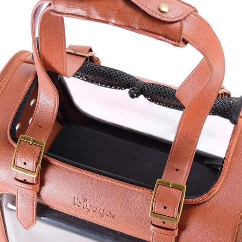 Ibiyaya® Portico Deluxe Leather Pet Carrier & Transporter | Brown - Pets Own Us - Ibiyaya - FC1821-LB United Kingdom