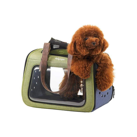 Ibiyaya® Portico Mixed Fabric Pet Carrier & Transporter | Green - Pets Own Us - Ibiyaya - FC1821-OG United Kingdom