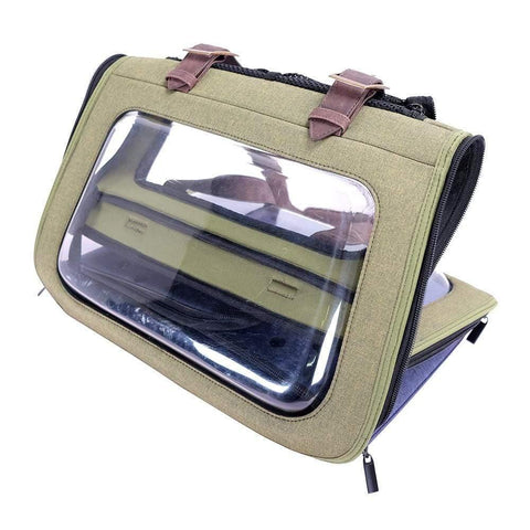 Ibiyaya® Portico Mixed Fabric Pet Carrier & Transporter | Green - Pets Own Us - Ibiyaya - FC1821-OG United Kingdom